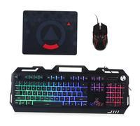 NUOBESTY 1Set Wired Mechanical Gaming Keyboard and Mouse with Unique Volume Knob Luminous Keys Dual Color Keycaps Metal Panel High for Gaming