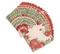NUOBESTY 2 Pack Strawberry Party Napkins Disposable Wood Pulp Napkins with Vibrant Strawberry Designs for Showers Birthdays and Outdoor Celebrations Soft and Safe for All Ages