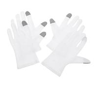 NUOBESTY 2 Pairs Cotton Moisturizing Gloves for Sleeping with Touchscreen Operation, Soft Spandex Sleep Gloves for Overnight Hand Care and Dry Hands Relief