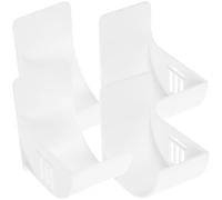 NUOBESTY 2 Pairs Garbage Bag Organizer Wall Mounted Waste Bag Holder White Plastic Wall-mounted Design Simple Geometric Look Chic Appearance for Doorknob under Cabinet Use