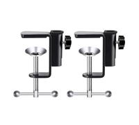 NUOBESTY 2 Pcs Adjustable L-Shape Table Mounting Clamps Base Clips 360° Rotatable Desk Retaining Brackets for Office and Industrial Workstations