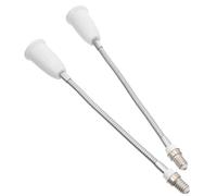 NUOBESTY 2 Pcs Bendable E14 to E27 Lamp Holder Extension Socket Adaptor 29.5cm Flexible Screw Socket Extender for Adjustable Lighting Fixtures