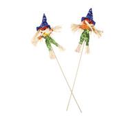 NUOBESTY 2 Pcs Lifelike Halloween Scarecrow Ornament Reusable Fall Decor for Outdoor Garden Seasonal Decorations with Creative Pumpkin Design for Family Gatherings and Parties
