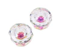 NUOBESTY 2 Pcs Mini Acrylic Liquid Container Nail Art Cup with Lid Octagonal Glass Dappen Dish for Acrylic Nails and Professional Use