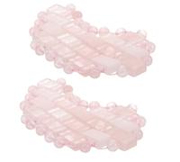 NUOBESTY 2 Pcs Moon-Shaped Rose Quartz Jade Eye Mask Cooling Soothing Eye Patch for Facial SPA Massage and Portable Lightproof Sleep Cover
