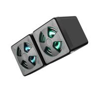NUOBESTY 2 PCS Portable Mini Speaker Compact Subwoofer Music Player for Desktop Laptop Stereo Sound LED Lighting Versatile Home Decoration Black