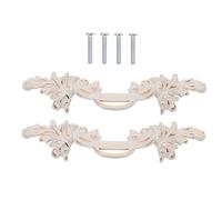 NUOBESTY 2 Pcs Vintage Cabinet Drawer Door Handles Ivory White European Style Pulls for Cupboards Wardrobes Dressers and Doors Easy to Install Unique Design Home Decor