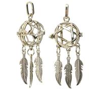 NUOBESTY 2 Pieces DIY Alloy Hanging Aroma Pills Necklace Pendant with Openable Dreamcatcher Charm, Jewelry Accessories for Aromatherapy and Crafting