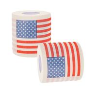 NUOBESTY 2 Rolls American Flag Toilet Paper Each Novelty Patriotic Napkin Tissue for Independence Day Veterans Day of July Party Decor Soft Embossed Safe Material