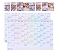 NUOBESTY 2 Sets 2026 Year Wall Planner - Large Minimalist Writable English Calendar With Stickers And Backing Adhesive - Annual Monthly Planning Poster For Office School Work Events