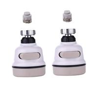 NUOBESTY 2 Sets Tap Aerator Rotatable Faucet Sprayer Faucet Extender Splash-Proof Easy-to-Install ABS Stainless Steel Replacement Parts