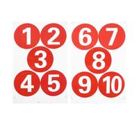 NUOBESTY 2 Sheets 1-10 Number Round Red Stickers Adhesive Consecutive Number Labels for Seal Classification Present Reward Decorations