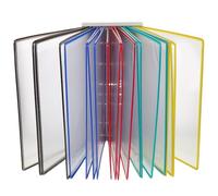 NUOBESTY 20-Page A4 Wall-Mounted Display Stand, Multi- Metal and PVC Document Organizer, Flyer Holder for Office and Meeting Reference Storage