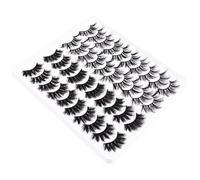 NUOBESTY 20 Pairs Mixed Fake Eyelashes Set with Black Cross Lashes Featuring Softer Stem Design and Natural Look for Women, Comfortable and Does Not Irritate the Eyes