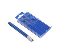 NUOBESTY 20 Pieces Blue Precision Pin Vise Hand Drill with Adjustable Keyless Chuck and Twist Drill Bit for Wood Resin Jewelry and Hobby Model Crafting