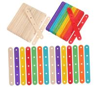 NUOBESTY 200 Pcs Colored Popsicle Sticks for Crafts Wooden Ice Cream Stems with Natural Pastel Unfinished Sticks for DIY Art Projects Model Building and Party Decorations