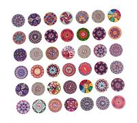 NUOBESTY 200 Pcs Vintage Round Wooden Flower Sewing Buttons Lightweight Easy to Sew Decorative Fasteners for DIY Sewing Projects Random Color