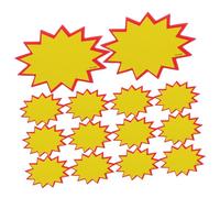 NUOBESTY 200pcs Erasable Price Burst Tags Blank Label Signs for Retail Shops Garage Markets School Carnivals Price Tags Pricing Labels