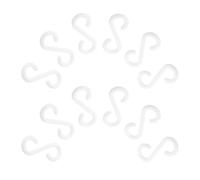 NUOBESTY 200pcs Plastic S Hooks Small Clip for Snack Chip Bags and Lightweight Daily Essentials, White S-Shaped Plastic Hooks Space-Saving Design and Hand Protection, for Supermarket
