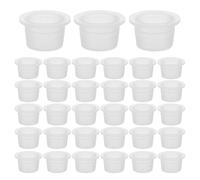 NUOBESTY 200pcs Reusable Bottle Caps 18mm Plastic round Glass Bottle Stoppers with 28teeth Recessed Plug Design Compatible with Essential Oils and Pipes for Travel and Living Rooms