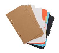 NUOBESTY 20pcs A6 Binder Dividers Tabs Colorful Paper Index Dividers Kraft and Black Card for Convenient Organization in Notebooks and Binders for Study and Office Use