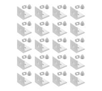 NUOBESTY 20pcs Aluminum Extrusion Gusset Brackets with Screws, 2-Hole T Slot L-Shaped Corner Connectors for Industrial Profile Frames, Heavy Duty Inside Angle Braces for Assembly