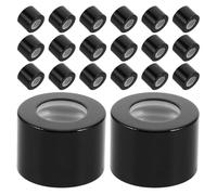 NUOBESTY 20pcs Black Reed Diffuser Glass Caps Replacement Lids 24-thread Fragrance Bottle Stoppers for DIY Small Aromatherapy Diffuser Jars