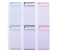 NUOBESTY 20Pcs Budget Sheets A6 Binder Expense Tracker Sheets Money Organizer with Hole for Cash Envelopes Ledger Book Budgeting Wallet Planner Bill Organizer
