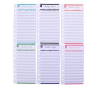 NUOBESTY 20Pcs Budget Sheets with Holes | Cash Planner Cards for Personal Expense Tracking & Management | A6 Size (6.7 x 3.4 Inches) | Assorted Colours | for Home, Office & Travel