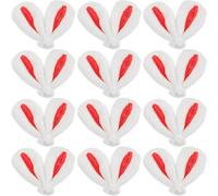 NUOBESTY 20pcs Diy Hair Pins Rabbit Ear Clips Decor, Mini Bunny Ear Hair Accessories for Easter Party, Crafting, Women And Girls (red)