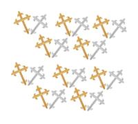 NUOBESTY 20PCS Embroidered Cross Patches with Sequins Iron Applique for DIY Clothing Embroidery for Cotton Linen Denim Jackets Backpacks Jeans Easy Fabric Repair and Decoration