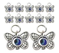 NUOBESTY 20pcs Evil Eye Butterfly Pendant - Boho Charm for Jewelry Making - Blue Eye Amulet for Spiritual Protection Good Luck - DIY Keychain Accessories