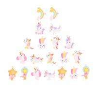 NUOBESTY 20Pcs Fashionable Resin Unicorn Rainbow Cloud Pendants DIY Charm for Jewelry Making Mini Cartoon Earrings Charms Accessories for Bracelets and Necklaces
