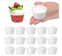 NUOBESTY 20Pcs Foam Cupcake Models 2.56In DIY Cake Dummies for Crafting Wedding Decorations Practice Cake Decorating Reusable Foam Muffin Moulds