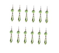 NUOBESTY 20PCS Green Crystal Chandelier Pendants Tear Drop Beads DIY Decoration for Wedding Lighting Curtains Home Embellishment
