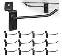 NUOBESTY 20pcs Heavy Duty Metal Slatwall Hooks 10cm Panel Storage Hangers Black Slat Wall Organizer Garage Utility Hooks for Home and Workshop