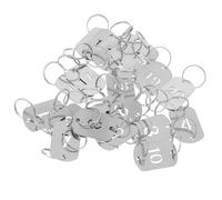 NUOBESTY 20pcs Hollow Stainless Steel Number Tags with Key Rings Double-Hole Metal Key ID Tags 1-20 for House Lockers Dormitory Labeling