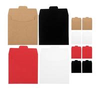 NUOBESTY 20pcs Kraft Paper CD Dvd Storage Envelopes Multi-color Set (red, Black, White, Natural) with 5pcs Each for Media Protection and Easy Classification