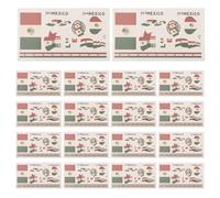 NUOBESTY 20pcs Mexican Flag for Adults & Kids - Mexico Independence Day Temporary Tattoo Face Stickers Waterproof for Sports Games Soccer Matches Festival Events