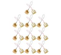 NUOBESTY 20Pcs Mini Metal Brass Bells for DIY Crafts and Wind Chimes Small Copper Bells Black and Red Hanging Ropes for Christmas Wreaths and Door Hangers