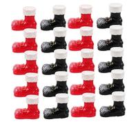 NUOBESTY 20pcs Miniature Boots Miniature Dollhouse Shoes Mini Stuff for Dolls Mini Santa Claus Shoes Santa Boot Christmas Ornament Doll House Christmas Decorations