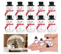 NUOBESTY 20pcs Miniature Christmas Snowman Resin Figurines for Crafting and Landscape Decor Adorable Hat Snowmen for Holiday Decorations