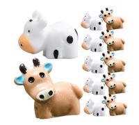 NUOBESTY 20pcs Miniature Resin Cow Figurines Small Tiny Cow Statues for Garden Lawn Balcony Decor Realistic Mini Animal Statues with Creative Modeling Space-saving White and Gray Farm