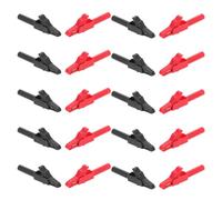 NUOBESTY 20pcs Multimeter Test Leads with Insulated Copper Alligator Clips and 4mm Banana Plugs for DIY Electronics and High Voltage Testing, Enhancing Accuracy and Secure Grip
