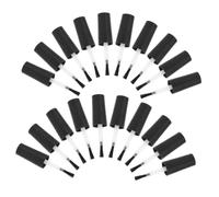 NUOBESTY 20pcs Nail Polish Brush Replacement Set with Black Caps 10ml Empty Gel and Liquid Nail Polish Bottle Brushes and Salon Use