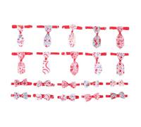 NUOBESTY 20pcs Pet Necktie Set with Heart-Shaped Patterns, Mixed Styles Bow Ties for Dogs and Cats, Valentine’S Day Party Neck Ornaments, Cute Couple Accessories