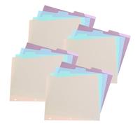 NUOBESTY 20pcs Plastic Binder Dividers with Tabs Smooth Writable Index Pages Ring Loose Leaf Notebook Expandable Section Separators for Office School and Personal Organization