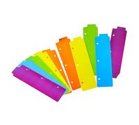 NUOBESTY 20pcs Plastic Page Dividers for Mini Ring Binder Reusable Bookmark Ruler and Index Tabs for Loose Leaf Notebooks Cute Binder Accessories for School Office Home