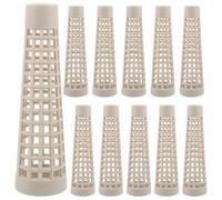 NUOBESTY 20Pcs Plastic Yarn Bobbins, Light Grey Tapered Thread Cones with Mesh Ventilation Reusable Yarn Management System for Textile Dyeing, Steaming & Knitting