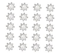 NUOBESTY 20pcs Silver Alloy and Crystal Rhinestone Flower DIY Corsage Accessories Decorative for Handmade Craftsmanship Suitable for Shirts and Bobby Pins in DIY Projects